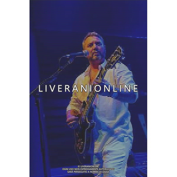 Fun Lovin\' Criminals (FLC) - Hugh Thomas (vocals, guitar) performing live on his 46th birthday in concert at the Brooklyn Bowl, Greenwich, London, United Kingdom Date: 09/08/2014 AG ALDO LIVERANI SAS ONLY ITALY