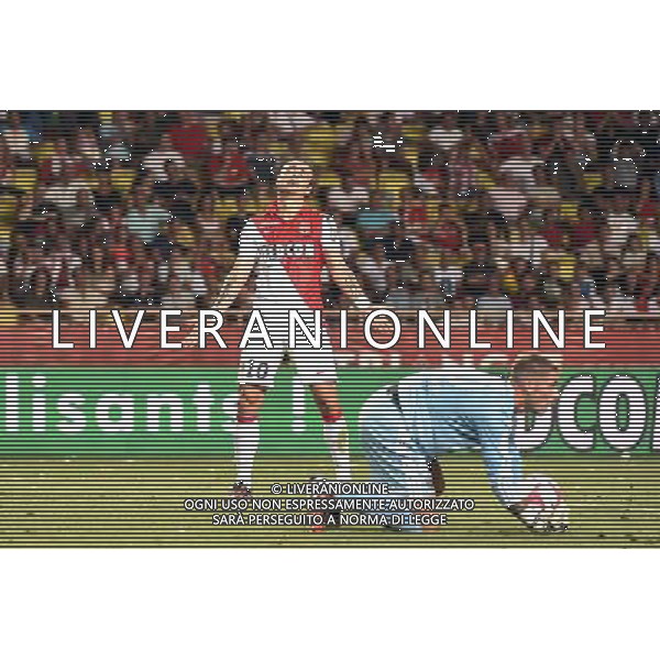 Deception Dimitar BERBATOV / Benjamin LECOMTE - 10.08.2014 - Monaco / Lorient - 1er journee de Ligue 1 Photo : Fred Porcu / Icon Sport AG ALDO LIVERANI SAS ONLY ITALY