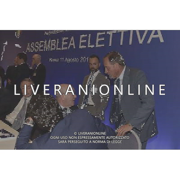 ROMA 11-08-2014 ASSEMBLEA ELEZIONE PRESIDENTE FEDERALE NELLA FOTO CARLO TAVECCHIO-RENZO ULIVIERI FOTO FABRIZIO CORRADETTI-AG ALDO LIVERANI SAS