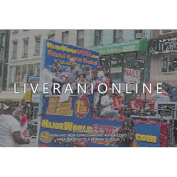 Auto dealer Major World sponsors a float to engage the Hispanic market in the 33rd Annual Dominican Day Parade in New York on Sixth Avenue on Sunday, August 10, 2014. Politicians, flags and cultural pride were on display at the annual event. Over 6o0,000 people identifying themselves as as Dominicans live in the New York area and with beautiful weather it seem like almost all of them were on Sixth Avenue. ©PHOTOSHOT/Agenzia Aldo Liverani sas - ITALY ONLY - EDITORIAL USE ONLY - 33ma parata annuale nella giornata domenicana a New York, sulla Sixth Avenue, 10 agosto 2014