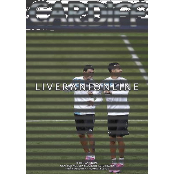 (140812) -- CARDIFF, Aug 12, 2014 () -- Jose Antonio Reyes(L) of Sevilla takes a training session for the UEFA Super Cup match between Real Madrid and Sevilla at Cardiff City Stadium in Cardiff, Britain on Aug. 11, 2014. (/Wang Lili)(yqq) ©PHOTOSHOT/Agenzia Aldo Liverani sas - ITALY ONLY - EDITORIAL USE ONLY - Sessione di allenamento del Real Madrid e Siviglia che disputeranno la partita di Supercoppa UEFA al Cardiff City Stadium, Gran Bretagna il 11 agosto 2014