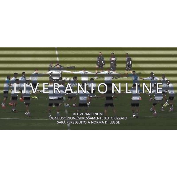 (140812) -- CARDIFF,Aug 12, 2014 () -- Players of Sevilla take a training session for the UEFA Super Cup match between Real Madrid and Sevilla at Cardiff City Stadium in Cardiff, Britain on Aug. 11, 2014. (/Wang Lili)(yqq) ©PHOTOSHOT/Agenzia Aldo Liverani sas - ITALY ONLY - EDITORIAL USE ONLY - Sessione di allenamento del Real Madrid e Siviglia che disputeranno la partita di Supercoppa UEFA al Cardiff City Stadium, Gran Bretagna il 11 agosto 2014