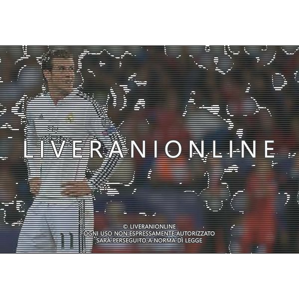 Real Madrid\'s Gareth Bale in action during todays match Photographer Ian Cook/CameraSport Football - UEFA Supercup - Real Madrid v Sevilla - Tuesday 12th August 2014 - Cardiff City Stadium - Cardiff © CameraSport - 43 Linden Ave. Countesthorpe. Leicester. England. LE8 5PG - Tel: +44 (0) 116 277 4147 - admin@camerasport.com - www.camerasport.com AG ALDO LIVERANI SAS ONLY ITALY