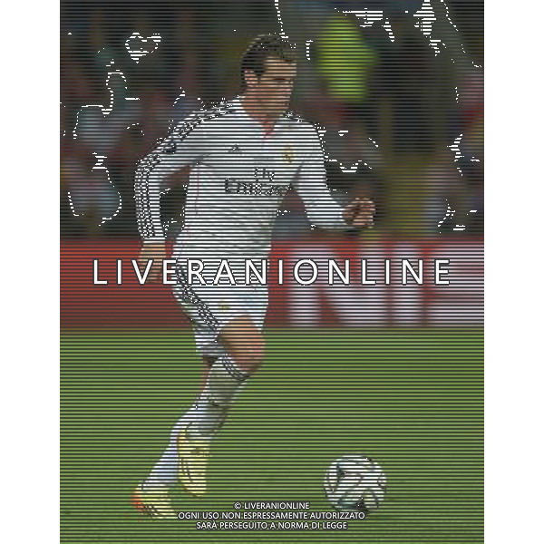 Real Madrid\'s Gareth Bale in action during todays match Photographer Ian Cook/CameraSport Football - UEFA Supercup - Real Madrid v Sevilla - Tuesday 12th August 2014 - Cardiff City Stadium - Cardiff © CameraSport - 43 Linden Ave. Countesthorpe. Leicester. England. LE8 5PG - Tel: +44 (0) 116 277 4147 - admin@camerasport.com - www.camerasport.com AG ALDO LIVERANI SAS ONLY ITALY