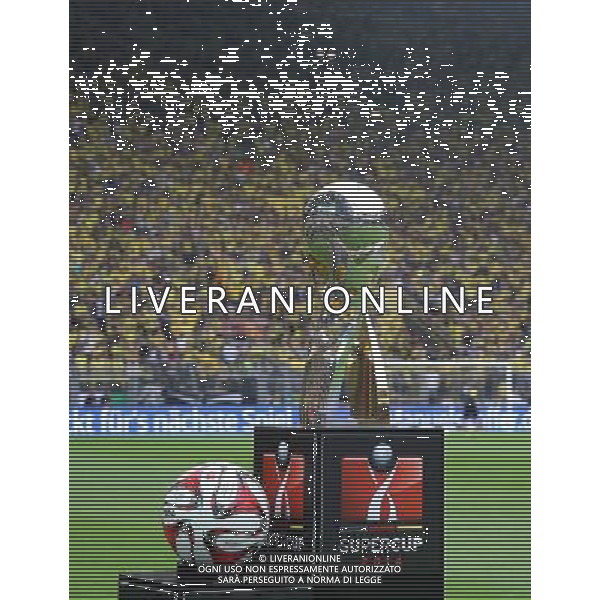 firo : 13.08.2014 Fu§ball,1.Bundesliga, Saison 2014/2015, DFL, DFL-Supercup 2014, Supercup2014, BVB, Borussia Dortmund - FC Bayern MŸnchen 2:0 Der Supercup vor SŸdtribŸne $worldrightsEs gelten unsere AGB, einsehbar auf www.firosportphoto.de, copyright by firo sportphoto: Coesfelder Str. 207 D-48249 DŸlmen www.firosportphoto.de mail@firosportphoto.de (V o l k s b a n k B o c h u m - W i t t e n ) BLZ.: 430 601 29 Kt. Nr.: 341 117 100 Tel:Ê +49-2594-9916004 Fax:Ê+49-2594-9916005 AG ALDO LIVERANI SAS ONLY ITALY