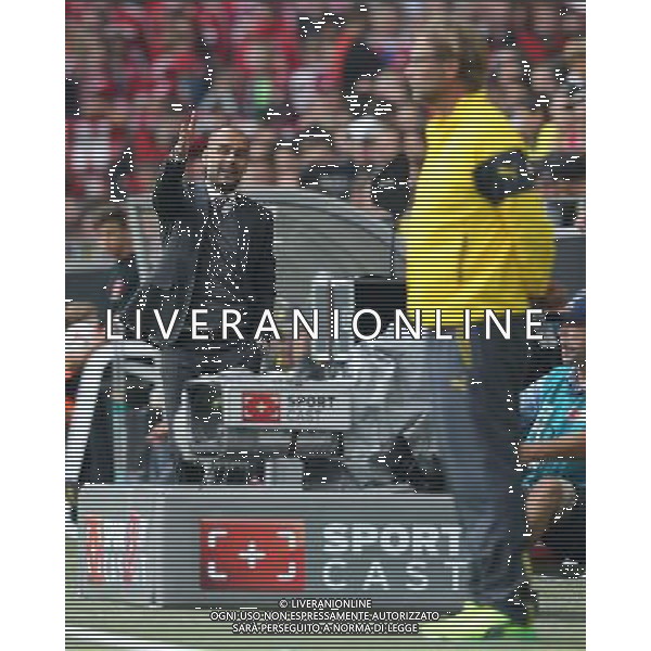firo : 13.08.2014 Fu§ball,1.Bundesliga, Saison 2014/2015, DFL, DFL-Supercup 2014, Supercup2014, BVB, Borussia Dortmund - FC Bayern MŸnchen 2:0 Trainer Pep GUARDIOLA, Bayern Gestik, rechts Trainer JŸrgen KLOPP $worldrightsEs gelten unsere AGB, einsehbar auf www.firosportphoto.de, copyright by firo sportphoto: Coesfelder Str. 207 D-48249 DŸlmen www.firosportphoto.de mail@firosportphoto.de (V o l k s b a n k B o c h u m - W i t t e n ) BLZ.: 430 601 29 Kt. Nr.: 341 117 100 Tel:Ê +49-2594-9916004 Fax:Ê+49-2594-9916005 AG ALDO LIVERANI SAS ONLY ITALY