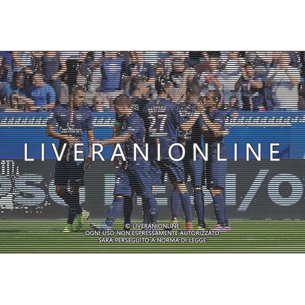 Joie PSG - Lucas MOURA - 16.08.2014 - Paris Saint Germain / Bastia - 2eme journee de Ligue 1 Photo : Aurelien Meunier / Icon Sport AG ALDO LIVERANI SAS ONLY ITALY