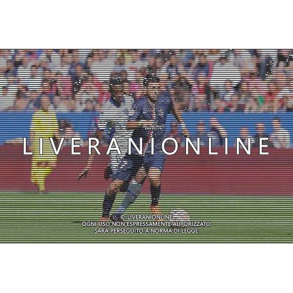 El Hadji Ba / Javier Pastore - 16.08.2014 - Paris Saint Germain / Bastia - 2eme journee de Ligue 1 Photo : Aurelien Meunier / Icon Sport AG ALDO LIVERANI SAS ONLY ITALY