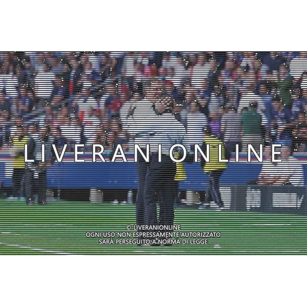Laurent Blanc / Claude Makelele - 16.08.2014 - Paris Saint Germain / Bastia - 2eme journee de Ligue 1 Photo : Aurelien Meunier / Icon Sport AG ALDO LIVERANI SAS ONLY ITALY