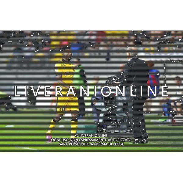 Changement - Salomon Kalou / Rene Girard - 15.08.2014 - Caen / Lille - 2eme journee de Ligue 1 Photo : Aurelien Meunier / Icon Sport AG ALDO LIVERANI SAS ONLY ITALY
