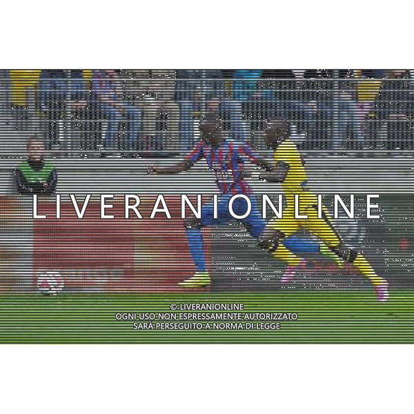 Dennis Appiah / Idrissa Gueye - 15.08.2014 - Caen / Lille - 2eme journee de Ligue 1 Photo : Aurelien Meunier / Icon Sport AG ALDO LIVERANI SAS ONLY ITALY