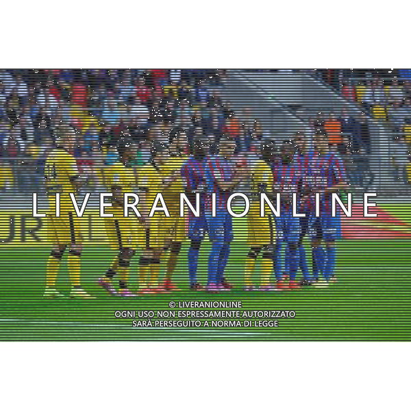Idrissa Gueye / Florian Raspentino - 15.08.2014 - Caen / Lille - 2eme journee de Ligue 1 Photo : Aurelien Meunier / Icon Sport AG ALDO LIVERANI SAS ONLY ITALY