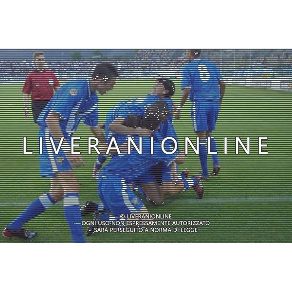 brescia 05/07/2003 brescia - gloria bistrita intertoto nella foto esultanza brescia foto filippo venezia/agenzia aldo liverani