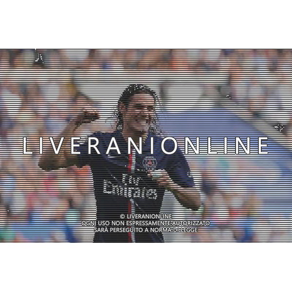 Joie PSG - Edinson Cavani - 16.08.2014 - Paris Saint Germain / Bastia - 2eme journee de Ligue 1 Photo : Aurelien Meunier / Icon Sport AG ALDO LIVERANI SAS ONLY ITALY