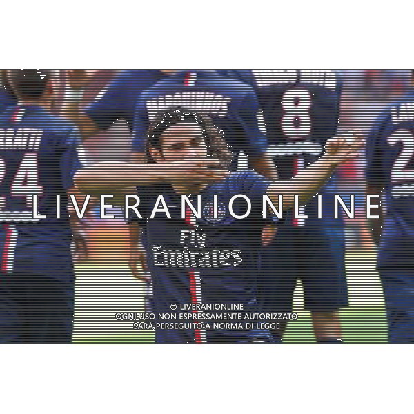 Joie PSG - Edinson Cavani - 16.08.2014 - Paris Saint Germain / Bastia - 2eme journee de Ligue 1 Photo : Aurelien Meunier / Icon Sport AG ALDO LIVERANI SAS ONLY ITALY
