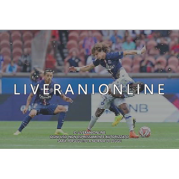 David Luiz / Floyd AYITE - 16.08.2014 - Paris Saint Germain / Bastia - 2eme journee de Ligue 1 Photo : Aurelien Meunier / Icon Sport AG ALDO LIVERANI SAS ONLY ITALY