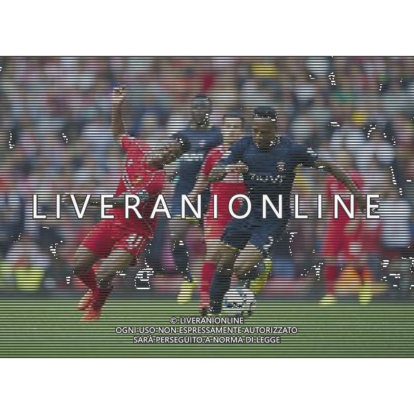 Liverpool\'s Raheem Sterling and Southampton\'s Nathaniel Clyne Photographer Stephen White/CameraSport Football - Barclays Premiership - Liverpool v Southampton - Sunday 17th August 2014 - Anfield - Liverpool Â© CameraSport - 43 Linden Ave. Countesthorpe. Leicester. England. LE8 5PG - Tel: +44 (0) 116 277 4147 - admin@camerasport.com - www.camerasport.com AG ALDO LIVERANI SAS ONLY ITALY