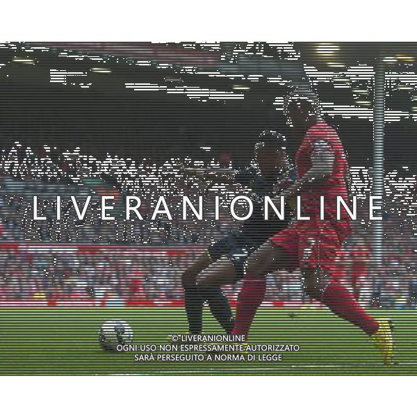 Liverpool\'s Glen Johnson and Southampton\'s Nathaniel Clyne Photographer Stephen White/CameraSport Football - Barclays Premiership - Liverpool v Southampton - Sunday 17th August 2014 - Anfield - Liverpool Â© CameraSport - 43 Linden Ave. Countesthorpe. Leicester. England. LE8 5PG - Tel: +44 (0) 116 277 4147 - admin@camerasport.com - www.camerasport.com AG ALDO LIVERANI SAS ONLY ITALY