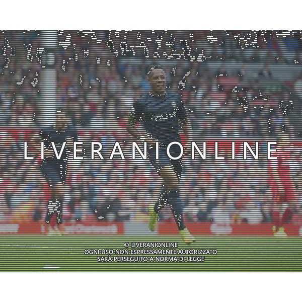 Southampton\'s Nathaniel Clyne celebrates scoring his sides equalising goal to make the score 1-1 Photographer Stephen White/CameraSport Football - Barclays Premiership - Liverpool v Southampton - Sunday 17th August 2014 - Anfield - Liverpool Â© CameraSport - 43 Linden Ave. Countesthorpe. Leicester. England. LE8 5PG - Tel: +44 (0) 116 277 4147 - admin@camerasport.com - www.camerasport.com AG ALDO LIVERANI SAS ONLY ITALY
