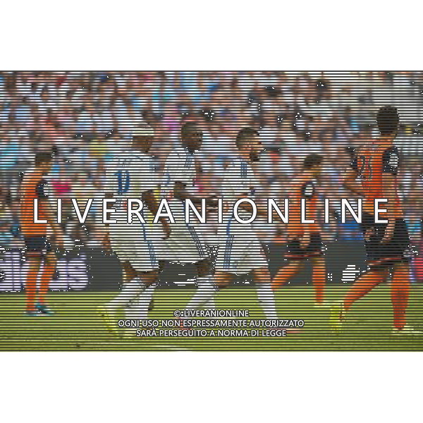 Deception Marseille - Andre AYEW / Gianelli IMBULA / Romain ALESSANDRINI - 17.08.2014 - Marseille / Montpellier - 2eme journee de Ligue 1 Photo : Fred Porcu / Icon Sport AG ALDO LIVERANI SAS ONLY ITALY