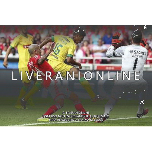 Maxi Pereira / Artur Moraes / Paolo Hurtado - 17.08.2014 - Benfica / Pacos de Ferreira - 1ere journee de Liga Sagres Photo : Carlos Rodrigues / Icon Sport
