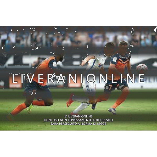 Florian THAUVIN / Anthony MOUNIER - 17.08.2014 - Marseille / Montpellier - 2eme journee de Ligue 1 Photo : Fred Porcu / Icon Sport AG ALDO LIVERANI SAS ONLY ITALY