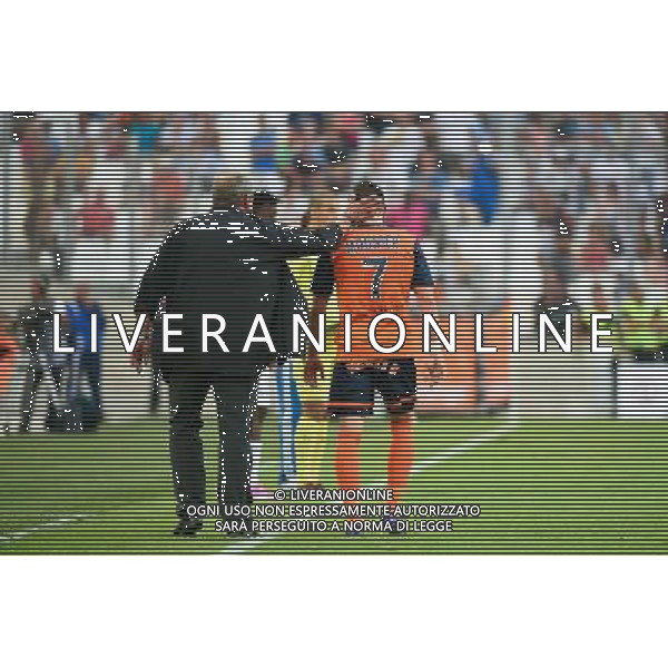 Rolland COURBIS / Anthony MOUNIER - 17.08.2014 - Marseille / Montpellier - 2eme journee de Ligue 1 Photo : Fred Porcu / Icon Sport AG ALDO LIVERANI SAS ONLY ITALY
