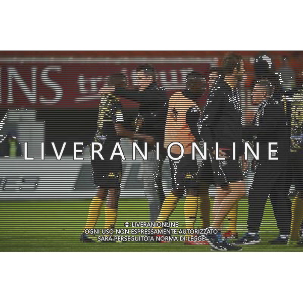 Joie Olivier FRAPOLLI / Robert MAAH - 15.08.2014 - Auxerre / Orleans - 3eme journee de Ligue 2 Photo : Dave Winter / Icon Sport AG ALDO LIVERANI SAS ONLY ITALY
