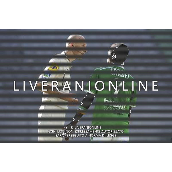 Antony GAUTIER / Max Alain GRADEL - 17.08.2014 - Saint Etienne / Reims - 2eme journee de Ligue 1 Photo : Jean Paul Thomas / Icon Sport AG ALDO LIVERANI SAS ONLY ITALY