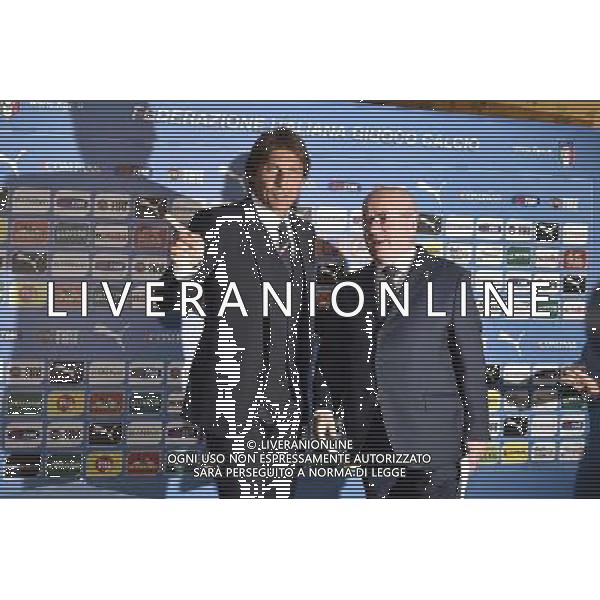 ROMA 19-08-2014 PRESENTAZIONE DEL NUOVO ALLENATORE DELLA NAZIONALE ITALIANA ANTONIO CONTE NELLA FOTO ANTONIO CONTE CARLO TAVECCHIO FOTO FABRIZIO CORRADETTI-AG ALDO LIVERANI SAS