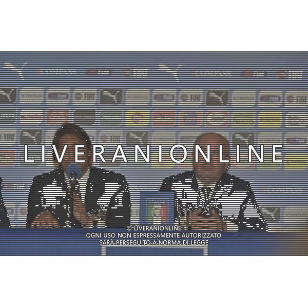 ROMA 19-08-2014 PRESENTAZIONE DEL NUOVO ALLENATORE DELLA NAZIONALE ITALIANA ANTONIO CONTE NELLA FOTO ANTONIO CONTE CARLO TAVECCHIO FOTO FABRIZIO CORRADETTI-AG ALDO LIVERANI SAS
