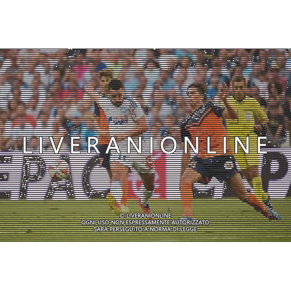 Romain ALESSANDRINI / Jonas MARTIN - 17.08.2014 - Marseille / Montpellier - 2eme journee de Ligue 1 Photo : Fred Porcu / Icon Sport AG ALDO LIVERANI SAS ONLY ITALY