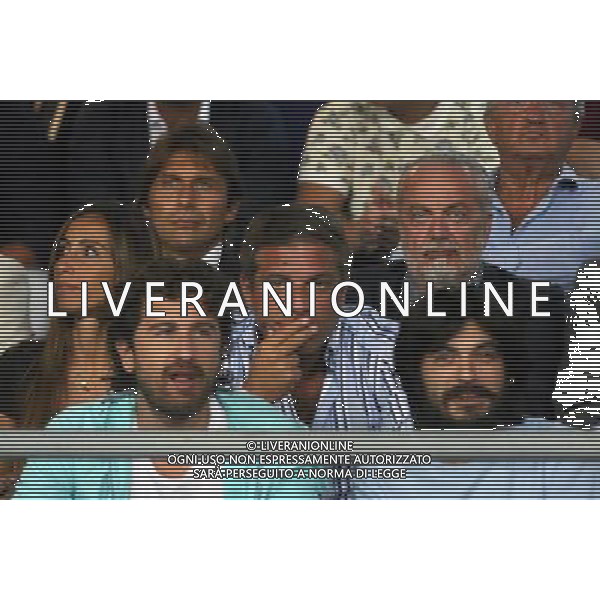 NAPOLI - ATHLETIC BILBAO PRELIMINARI DI CHAMPIONS LEAGUE 19 Agosto 2014 NELLA FOTO: ANTONIO CONTE E AURELIO DE LAURENTIIS IN TRIBUNA ©MOSCA/Agenzia Aldo Liverani sas