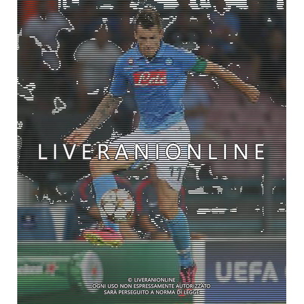 NAPOLI CALCIO NELLA FOTO: CHRISTIAN MAGGIO FOTO MOSCA- AG.LIVERANI PRELIMINARI DI CHAMPIONS LEAGUE 19-80-2014 NAPOLI ATLETIC BILBAO