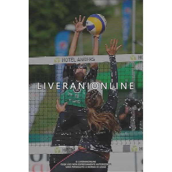 20.08.2014 - Stare Jablonki , siatkowka plazowa , beach volleyball , World Tour , FIVB Stare Jablonki Grand Slam 2014 , Czechy (zielone) - Szwecja (czarne) , Czech Republic (green) - Sweden (black) N/Z Kristyna Kolocova , Camilla Nilsson Fot. Karol Bartnik / MPAimages.com/NEWSPIX.PL --- Newspix.pl /Agenzia Aldo Liverani sas - ITALY ONLY - Repubblica Ceca - Svezia beach volley FIVB Grande Slam 20.08.2014 *** Local Caption *** www.newspix.pl mail us: info@newspix.pl call us: 0048 022 23 22 222 --- Polish Picture Agency by Ringier Axel Springer Poland