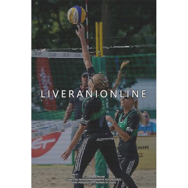 20.08.2014 - Stare Jablonki , siatkowka plazowa , beach volleyball , World Tour , FIVB Stare Jablonki Grand Slam 2014 , Czechy (zielone) - Szwecja (czarne) , Czech Republic (green) - Sweden (black) N/Z Marketa Slukova Fot. Karol Bartnik / MPAimages.com/NEWSPIX.PL --- Newspix.pl /Agenzia Aldo Liverani sas - ITALY ONLY - Repubblica Ceca - Svezia beach volley FIVB Grande Slam 20.08.2014 *** Local Caption *** www.newspix.pl mail us: info@newspix.pl call us: 0048 022 23 22 222 --- Polish Picture Agency by Ringier Axel Springer Poland