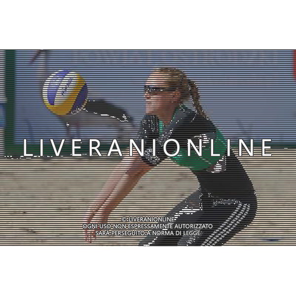 20.08.2014 - Stare Jablonki , siatkowka plazowa , beach volleyball , World Tour , FIVB Stare Jablonki Grand Slam 2014 , Czechy (zielone) - Szwecja (czarne) , Czech Republic (green) - Sweden (black) N/Z Marketa Slukova Fot. Karol Bartnik / MPAimages.com/NEWSPIX.PL --- Newspix.pl /Agenzia Aldo Liverani sas - ITALY ONLY - Repubblica Ceca - Svezia beach volley FIVB Grande Slam 20.08.2014 *** Local Caption *** www.newspix.pl mail us: info@newspix.pl call us: 0048 022 23 22 222 --- Polish Picture Agency by Ringier Axel Springer Poland