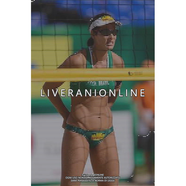 20.08.2014 - Stare Jablonki , siatkowka plazowa , beach volleyball , World Tour , FIVB Stare Jablonki Grand Slam 2014 , Brazylia (zielone) - Holandia (biale) , Brazil - Holland N/Z Agatha Bednarczuk Fot. Mariusz Palczynski / MPAimages.com/NEWSPIX.PL --- Newspix.pl /Agenzia Aldo Liverani sas - ITALY ONLY - Brasile - Olanda beach volley, World Tour, FIVB Grande Slam 2014 *** Local Caption *** www.newspix.pl mail us: info@newspix.pl call us: 0048 022 23 22 222 --- Polish Picture Agency by Ringier Axel Springer Poland