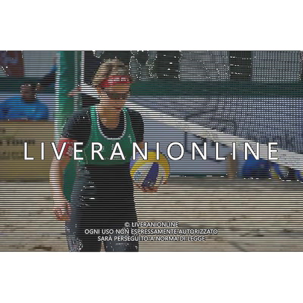 20.08.2014 - Stare Jablonki , siatkowka plazowa , beach volleyball , World Tour , FIVB Stare Jablonki Grand Slam 2014 , Wlochy (niebieskie) - Szwajcaria (zielone) , Italy (blue) - Switzerland (green) N/Z Tanja Goricanec Fot. Karol Bartnik / MPAimages.com/NEWSPIX.PL --- Newspix.pl /Agenzia Aldo Liverani sas - ITALY ONLY - Italia - Svizzera beach volley, World Tour, FIVB Grande Slam 2014 *** Local Caption *** www.newspix.pl mail us: info@newspix.pl call us: 0048 022 23 22 222 --- Polish Picture Agency by Ringier Axel Springer Poland