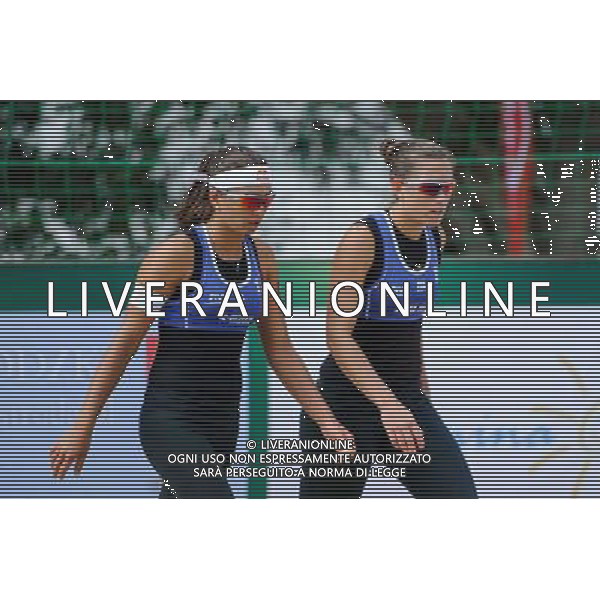 20.08.2014 - Stare Jablonki , siatkowka plazowa , beach volleyball , World Tour , FIVB Stare Jablonki Grand Slam 2014 , Wlochy (niebieskie) - Szwajcaria (zielone) , Italy (blue) - Switzerland (green) N/Z Marta Menegatti , Viktoria Orsi Toth Fot. Karol Bartnik / MPAimages.com/NEWSPIX.PL --- Newspix.pl /Agenzia Aldo Liverani sas - ITALY ONLY - Italia - Svizzera beach volley, World Tour, FIVB Grande Slam 2014 *** Local Caption *** www.newspix.pl mail us: info@newspix.pl call us: 0048 022 23 22 222 --- Polish Picture Agency by Ringier Axel Springer Poland