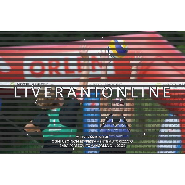 20.08.2014 - Stare Jablonki , siatkowka plazowa , beach volleyball , World Tour , FIVB Stare Jablonki Grand Slam 2014 , Wlochy (niebieskie) - Szwajcaria (zielone) , Italy (blue) - Switzerland (green) N/Z Viktoria Orsi Toth Fot. Karol Bartnik / MPAimages.com/NEWSPIX.PL --- Newspix.pl /Agenzia Aldo Liverani sas - ITALY ONLY - Italia - Svizzera beach volley, World Tour, FIVB Grande Slam 2014 *** Local Caption *** www.newspix.pl mail us: info@newspix.pl call us: 0048 022 23 22 222 --- Polish Picture Agency by Ringier Axel Springer Poland