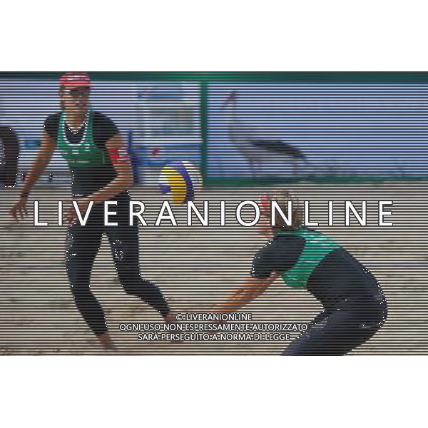 20.08.2014 - Stare Jablonki , siatkowka plazowa , beach volleyball , World Tour , FIVB Stare Jablonki Grand Slam 2014 , Wlochy (niebieskie) - Szwajcaria (zielone) , Italy (blue) - Switzerland (green) N/Z Tanja Huberli Fot. Karol Bartnik / MPAimages.com/NEWSPIX.PL --- Newspix.pl /Agenzia Aldo Liverani sas - ITALY ONLY - Italia - Svizzera beach volley, World Tour, FIVB Grande Slam 2014 *** Local Caption *** www.newspix.pl mail us: info@newspix.pl call us: 0048 022 23 22 222 --- Polish Picture Agency by Ringier Axel Springer Poland