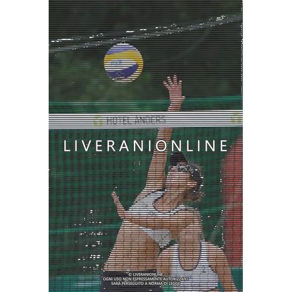 20.08.2014 - Stare Jablonki , siatkowka plazowa , beach volleyball , World Tour , FIVB Stare Jablonki Grand Slam 2014 , Niemcy (niebieski) -Kanada (bialy) , Germany (blue) - Canada (white) N/Z Melissa Humana Paredes Fot. Karol Bartnik / MPAimages.com/NEWSPIX.PL --- Newspix.pl /Agenzia Aldo Liverani sas - ITALY ONLY - Germania - Canada beach volley, World Tour, FIVB Grande Slam 2014 *** Local Caption *** www.newspix.pl mail us: info@newspix.pl call us: 0048 022 23 22 222 --- Polish Picture Agency by Ringier Axel Springer Poland