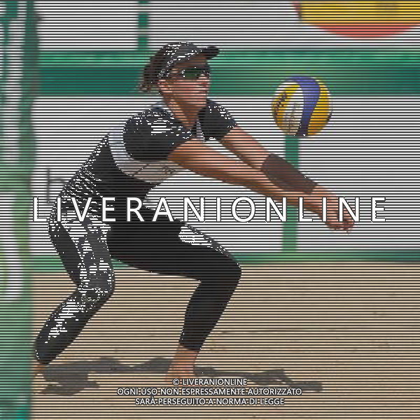 20.08.2014 - Stare Jablonki , siatkowka plazowa , beach volleyball , World Tour , FIVB Stare Jablonki Grand Slam 2014 , Polska (zolte) - Rosja (biale) , Poland - Russia N/Z Alexandra Moiseeva Fot. Mariusz Palczynski / MPAimages.com/NEWSPIX.PL --- Newspix.pl /Agenzia Aldo Liverani sas - ITALY ONLY - Polonia - Russia beach volley, World Tour, FIVB Stare Jablonki Grande Slam 2014 *** Local Caption *** www.newspix.pl mail us: info@newspix.pl call us: 0048 022 23 22 222 --- Polish Picture Agency by Ringier Axel Springer Poland
