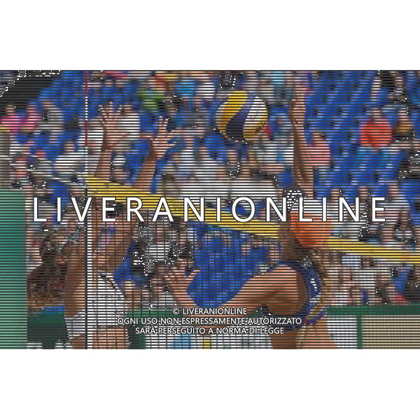 20.08.2014 - Stare Jablonki , siatkowka plazowa , beach volleyball , World Tour , FIVB Stare Jablonki Grand Slam 2014 , Polska (niebieskie) - Argentyna (biale) , Poland - Argentina N/Z Ana Gallay , Monika Brzostek Fot. Mariusz Palczynski / MPAimages.com/NEWSPIX.PL --- Newspix.pl /Agenzia Aldo Liverani sas - ITALY ONLY - Polonia - Argentina beach volley, World Tour, FIVB Grande Slam 2014 *** Local Caption *** www.newspix.pl mail us: info@newspix.pl call us: 0048 022 23 22 222 --- Polish Picture Agency by Ringier Axel Springer Poland