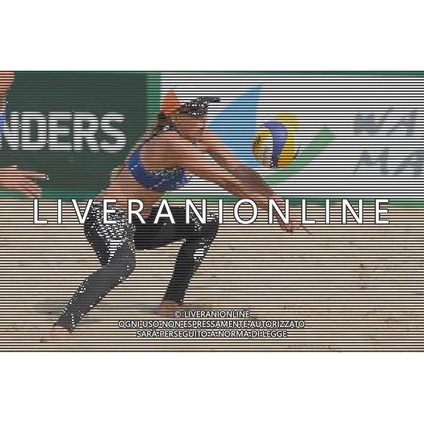 20.08.2014 - Stare Jablonki , siatkowka plazowa , beach volleyball , World Tour , FIVB Stare Jablonki Grand Slam 2014 , Polska (niebieskie) - Argentyna (biale) , Poland - Argentina N/Z Monika Brzostek Fot. Mariusz Palczynski / MPAimages.com/NEWSPIX.PL --- Newspix.pl /Agenzia Aldo Liverani sas - ITALY ONLY - Polonia - Argentina beach volley, World Tour, FIVB Grande Slam 2014 *** Local Caption *** www.newspix.pl mail us: info@newspix.pl call us: 0048 022 23 22 222 --- Polish Picture Agency by Ringier Axel Springer Poland