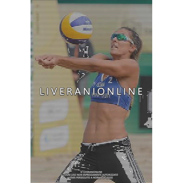 20.08.2014 - Stare Jablonki , siatkowka plazowa , beach volleyball , World Tour , FIVB Stare Jablonki Grand Slam 2014 , Polska (niebieskie) - Argentyna (biale) , Poland - Argentina N/Z Kinga Kolosinska Fot. Mariusz Palczynski / MPAimages.com/NEWSPIX.PL --- Newspix.pl /Agenzia Aldo Liverani sas - ITALY ONLY - Polonia - Argentina beach volley, World Tour, FIVB Grande Slam 2014 *** Local Caption *** www.newspix.pl mail us: info@newspix.pl call us: 0048 022 23 22 222 --- Polish Picture Agency by Ringier Axel Springer Poland