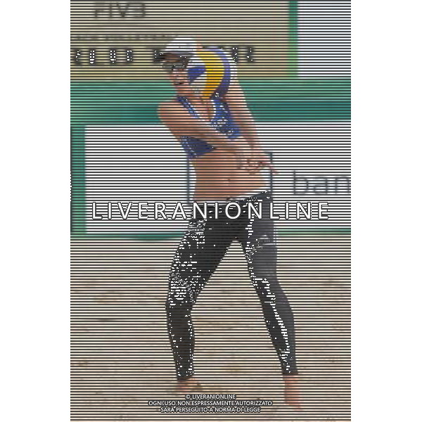 20.08.2014 - Stare Jablonki , siatkowka plazowa , beach volleyball , World Tour , FIVB Stare Jablonki Grand Slam 2014 , Polska (niebieskie) - Argentyna (biale) , Poland - Argentina N/Z Monika Brzostek Fot. Mariusz Palczynski / MPAimages.com/NEWSPIX.PL --- Newspix.pl /Agenzia Aldo Liverani sas - ITALY ONLY - Polonia - Argentina beach volley, World Tour, FIVB Grande Slam 2014 *** Local Caption *** www.newspix.pl mail us: info@newspix.pl call us: 0048 022 23 22 222 --- Polish Picture Agency by Ringier Axel Springer Poland