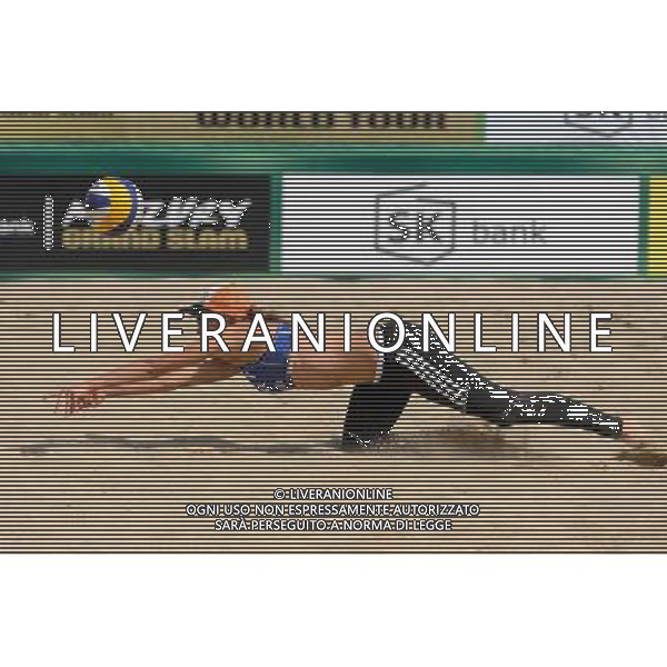 20.08.2014 - Stare Jablonki , siatkowka plazowa , beach volleyball , World Tour , FIVB Stare Jablonki Grand Slam 2014 , Polska (niebieskie) - Argentyna (biale) , Poland - Argentina N/Z Monika Brzostek Fot. Mariusz Palczynski / MPAimages.com/NEWSPIX.PL --- Newspix.pl /Agenzia Aldo Liverani sas - ITALY ONLY - Polonia - Argentina beach volley, World Tour, FIVB Grande Slam 2014 *** Local Caption *** www.newspix.pl mail us: info@newspix.pl call us: 0048 022 23 22 222 --- Polish Picture Agency by Ringier Axel Springer Poland