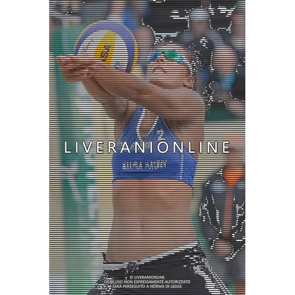 20.08.2014 - Stare Jablonki , siatkowka plazowa , beach volleyball , World Tour , FIVB Stare Jablonki Grand Slam 2014 , Polska (niebieskie) - Argentyna (biale) , Poland - Argentina N/Z Kinga Kolosinska Fot. Mariusz Palczynski / MPAimages.com/NEWSPIX.PL --- Newspix.pl /Agenzia Aldo Liverani sas - ITALY ONLY - Polonia - Argentina beach volley, World Tour, FIVB Grande Slam 2014 *** Local Caption *** www.newspix.pl mail us: info@newspix.pl call us: 0048 022 23 22 222 --- Polish Picture Agency by Ringier Axel Springer Poland